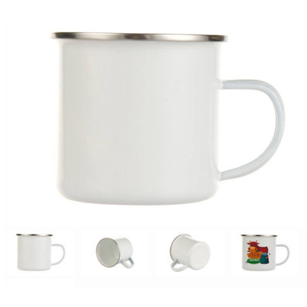 Enamel Mugs Plain White Mugs Enamel Camping Mug Set Diy Cups - Temu