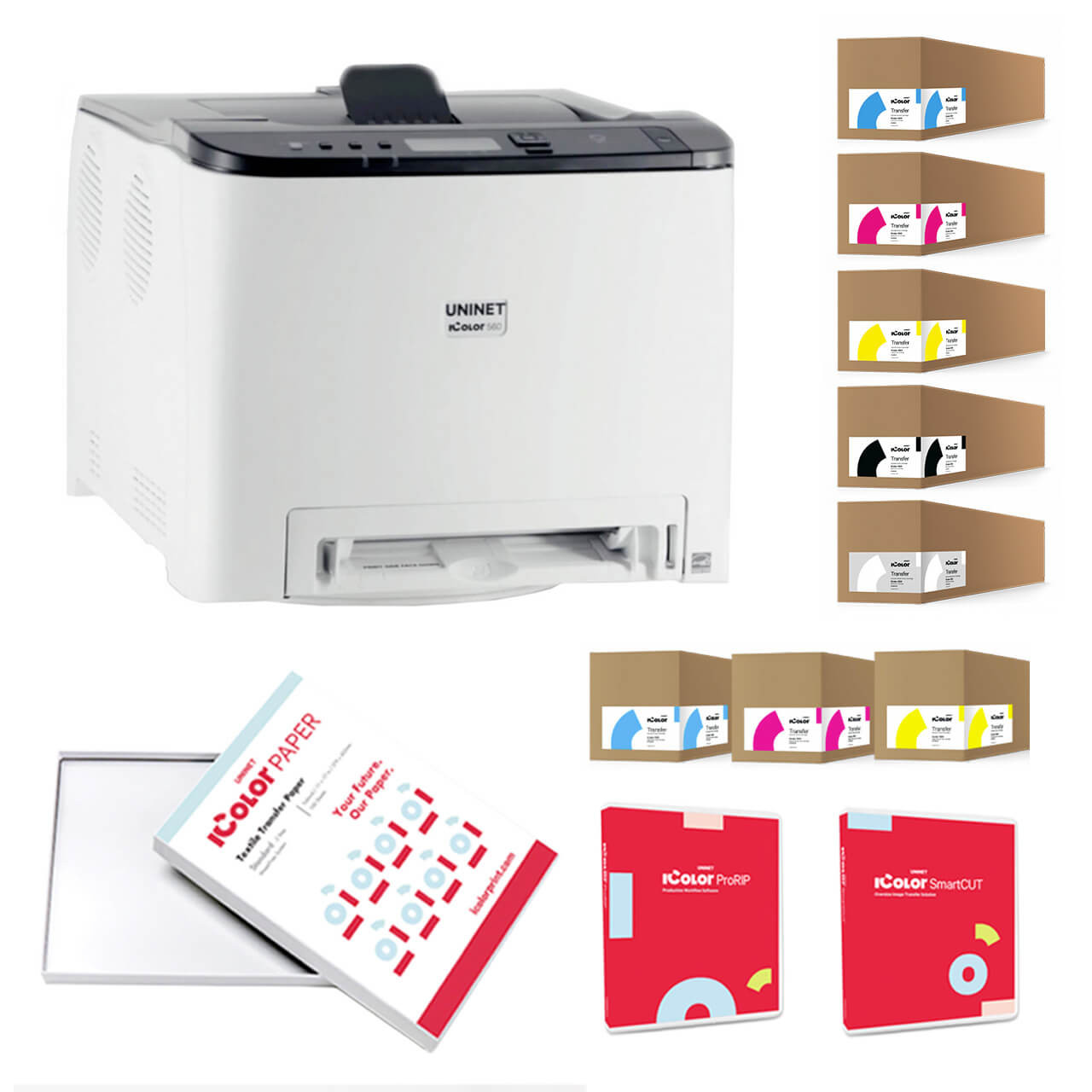UniNet iColor 560 White Toner Printer Bundle with Extended Toner