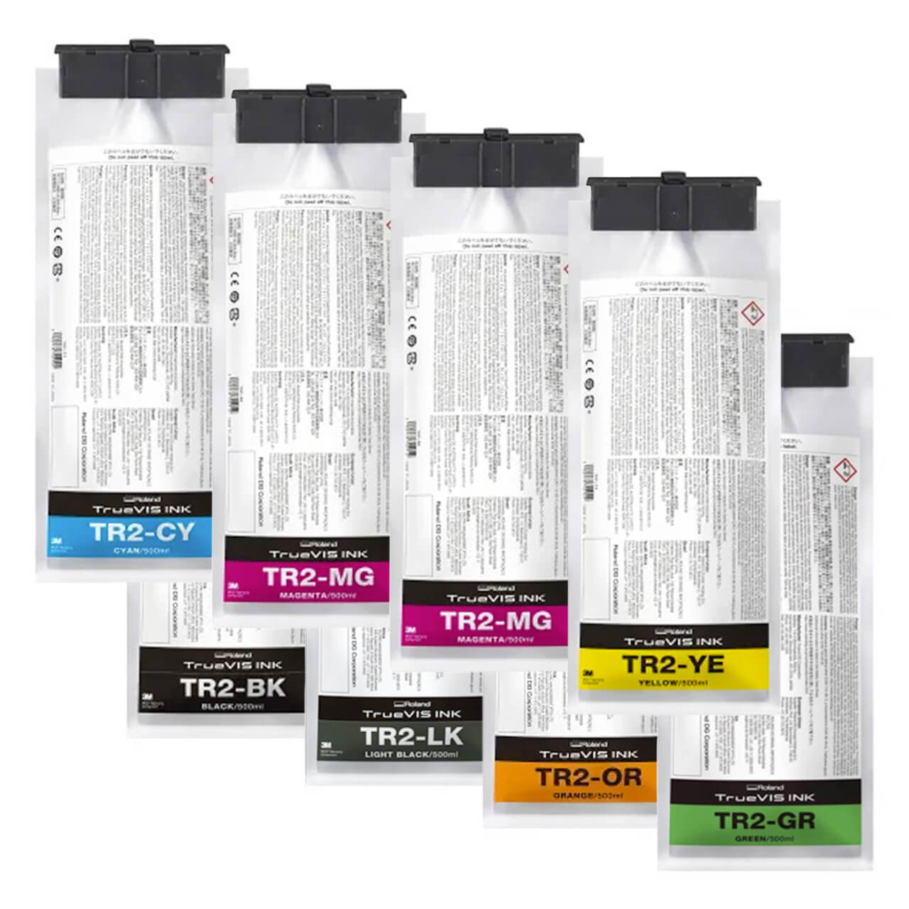 Roland TrueVIS TR2 Ink Set for VG3 Printers CMMYKLkOrGr & Cleaning Pouch