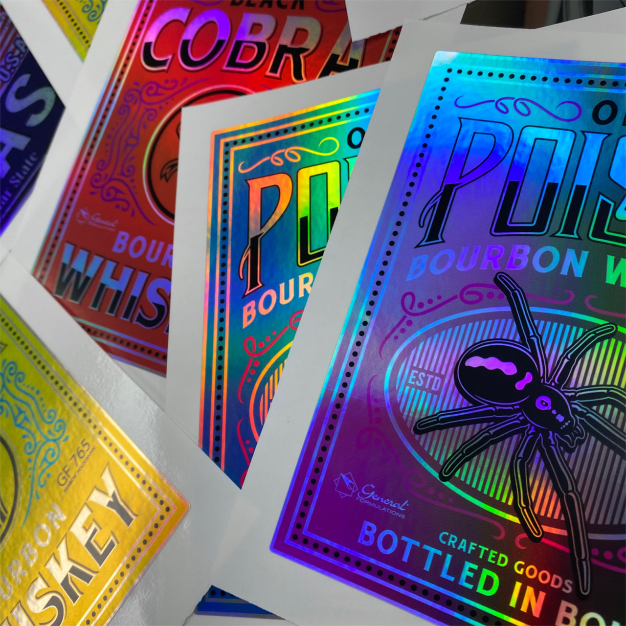 Rainbow Holographic Sticker Film - General Formulations GF
