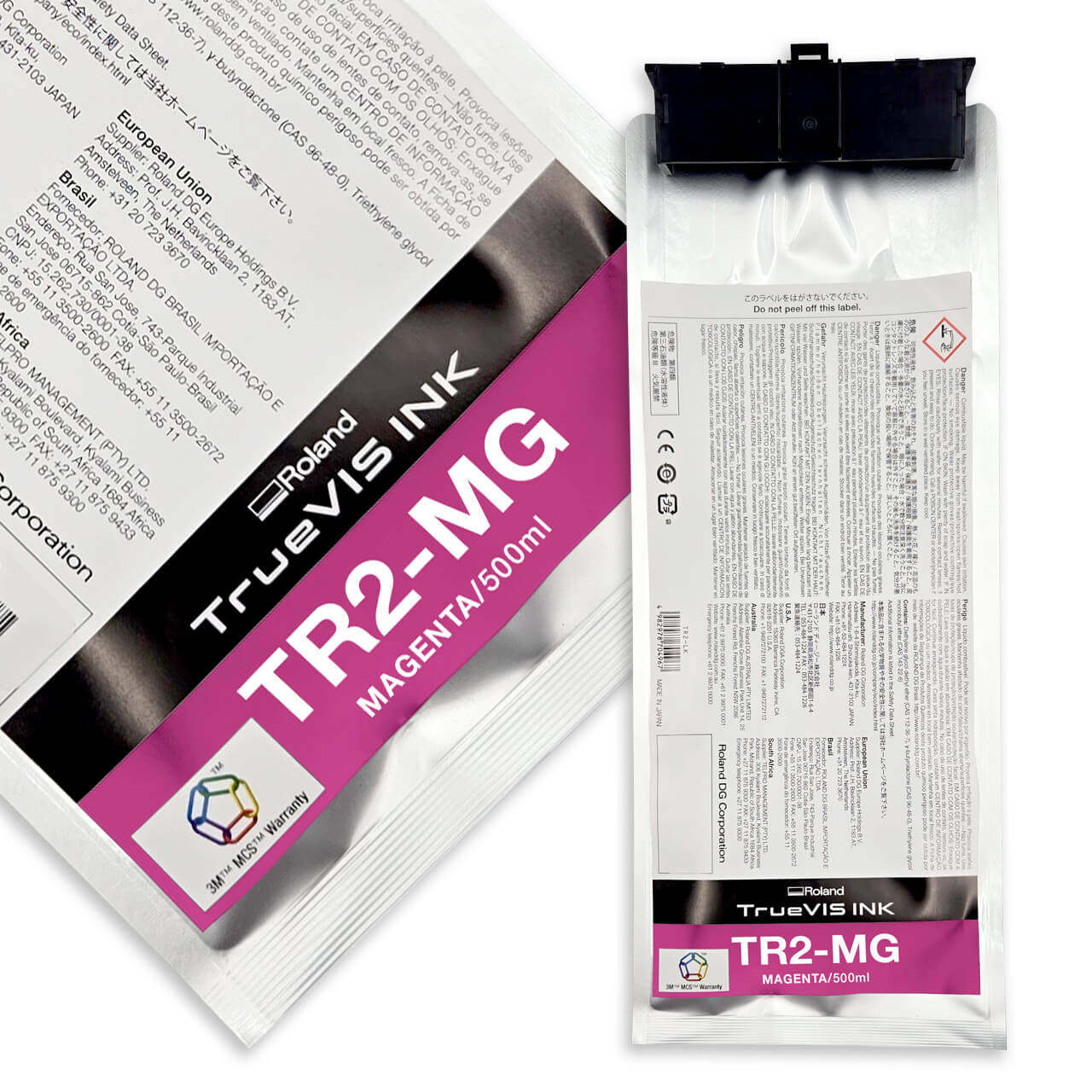 【未使用品】TrueVIS TRインク（マゼンタ） 【500ml】 TR-MG　2 Roland TrueVIS TR2 Magenta Ink (500cc Pouch) TR2-MG