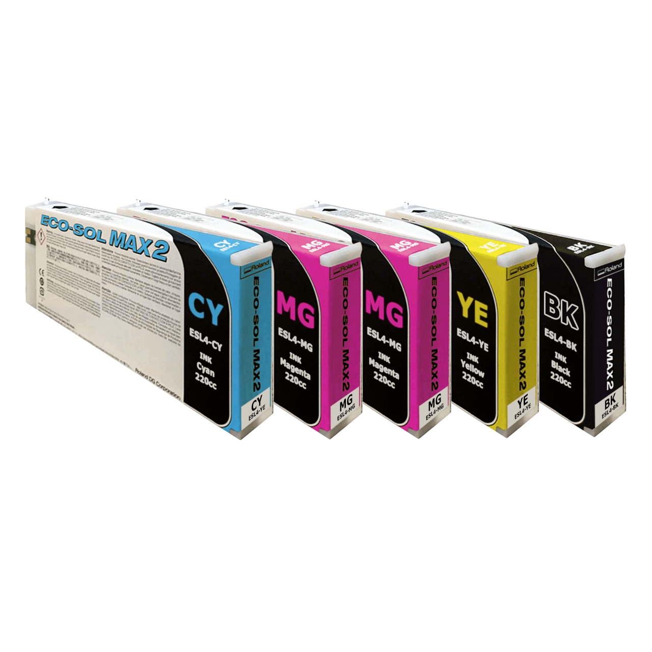 Roland Eco-Sol MAX 2 CMMYK Ink Set for BN2-30 | Genuine 220ml