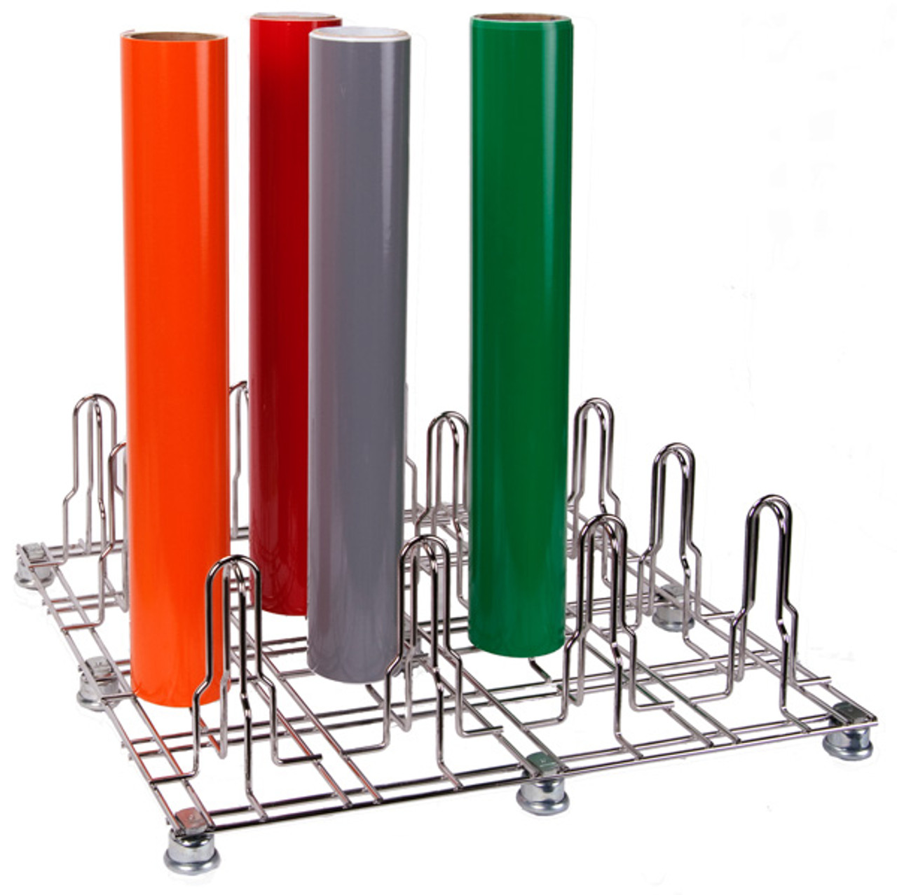 Mobile Floor Rack for Vinyl Rolls - Heavy Duty - Holds 16 x 3