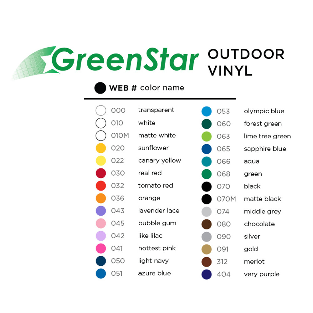 GreenStar Outdoor Vinyl Color Guide Booklet