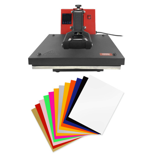 15" x 15" Clamshell Heat Press & Included Siser Starter Kit