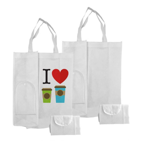 Printable Shopping Bag Dye Sublimation Blank - 12in x 16in - Foldable To Wallet