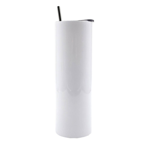 20oz White Stainless Steel Bottle Sublimation Blank with Transparent Lid