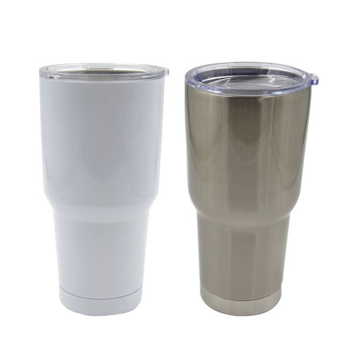 30oz Stepped Stainless Steel Travel Tumbler Sublimation Blank with lid