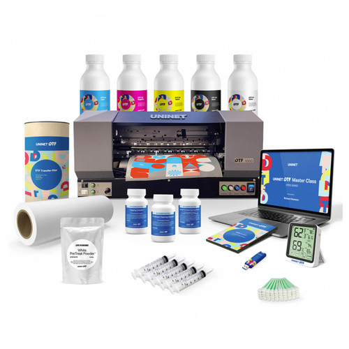 UNINET 1000 DTF 13" Direct To Film Roll Fed Printer with Training & Starter Bundle