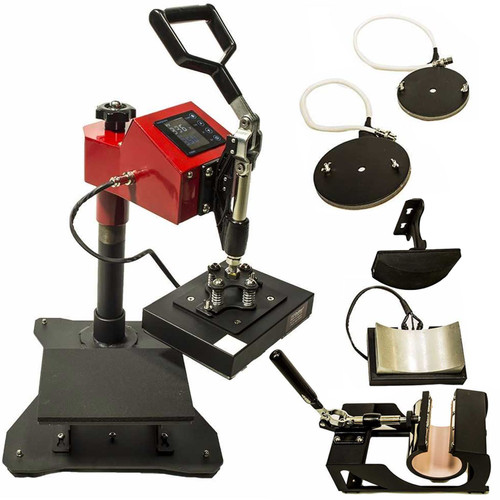 5-in-1 USCutter Basic Series Heat Press 6" x 8" Swing Arm, Mug, Cap & Plate Press