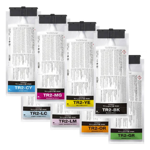 Roland TrueVIS TR2 Ink Set for VG3 Printers CMYKLcLmOrGr & Cleaning Pouch