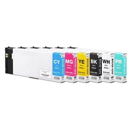 Roland EUV5 CMYKWh & Primer Ink Set for VersaSTUDIO BD-8 and BD-12 Printers