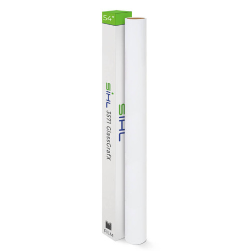 Sihl Products 3571 GlassGrafX White Micro-Suction Removable Window Film 9mil Satin