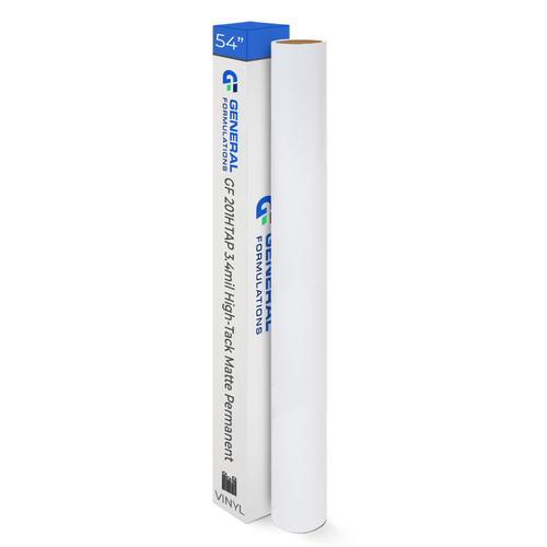 General Formulations GF 201HTAP 3.4mil Matte White High-Tack Permanent Digital Vinyl