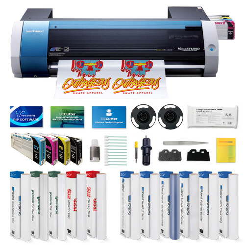 Roland VersaSTUDIO BN-20A Desktop Eco-Solvent Inkjet Printer/Cutter Bundle with CMYK Inks & Media