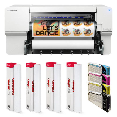 Roland VersaStudio BN2-30 Desktop 30" Eco-Solvent Printer/Cutter Bundle with Inks and Media