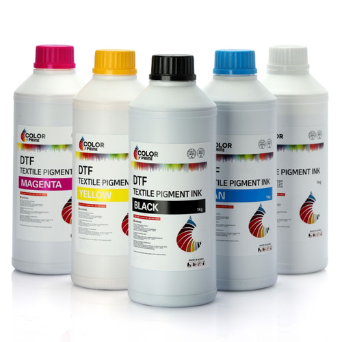 DTF Station Color Prime DTF Ink Set for Prestige R2 Pro (1each CMYKW)