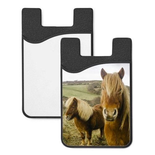 Black Silicone Cell Phone Card Holder Dye Sublimation Blank