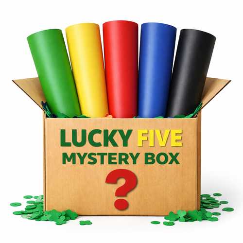 Siser HTV Lucky Five Mystery Box – 25 Yards Total (5 Surprise Rolls, 5 Yards Each)