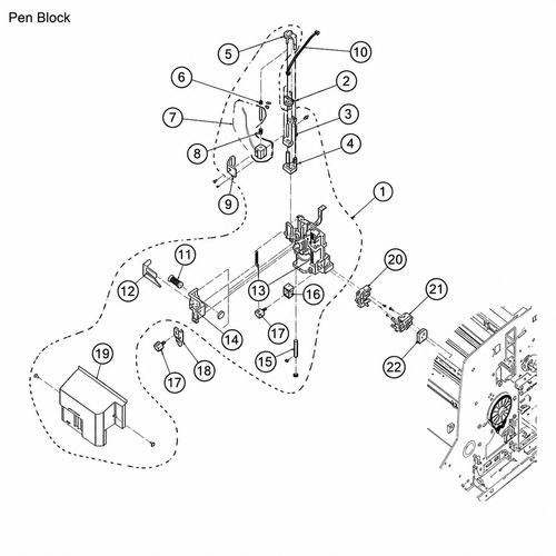 Pen Block Assembly - For the Graphtec FC9000