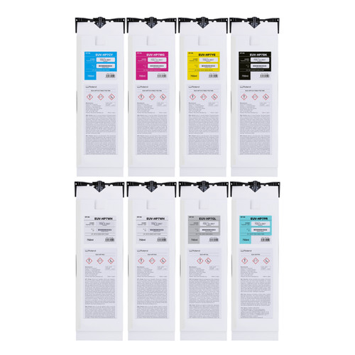 Roland TrueVIS EcoUV-Hard Ink Set for VersaOBJECT UV Printers (CMYKWhWhGlPr)
