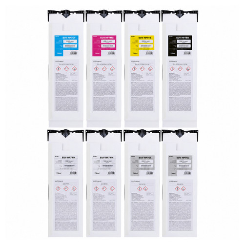 Roland TrueVIS EcoUV-Hard Ink Set (EUV-H) for VersaOBJECT UV Printers (CMYKGlGlWhWh)