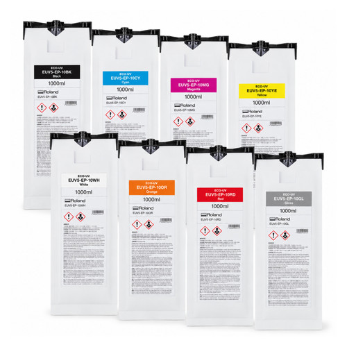 Roland TrueVIS Eco-UV Ink Pouches 1000ml for Roland UV Printers (EUV5-EP-10)
