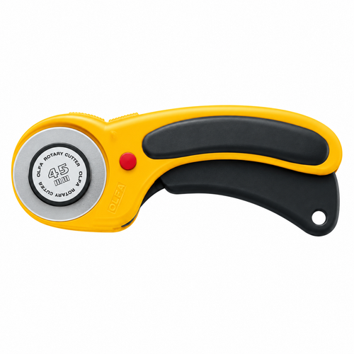 OLFA RTY-2/DX 45mm Deluxe Rotary Cutter – Squeeze-Activated Blade with Safety Lock
