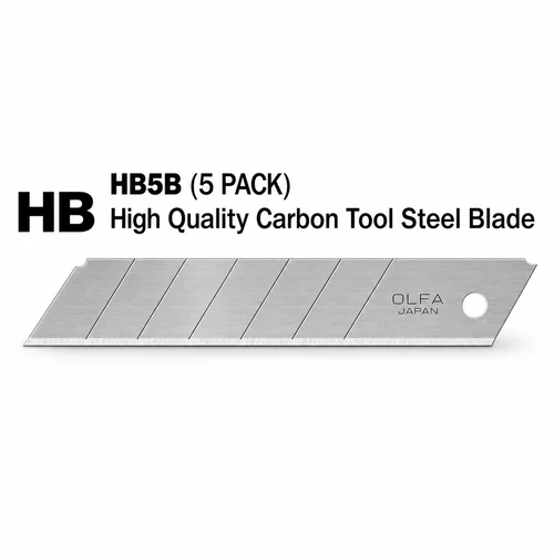OLFA HB5B 25mm Extra Heavy-Duty Carbon Steel Snap-Off Blades – 5 Pack