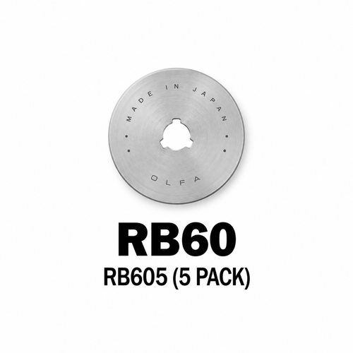 OLFA RB60-5 60mm Rotary Cutter Replacement Blades – Tungsten Tool Steel, 5 Pack