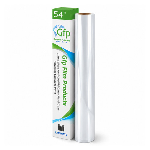 Gfp Film Products 1.5mil Gloss Anti-Graffiti Clear Hard Coat Polyester Laminate Vinyl
