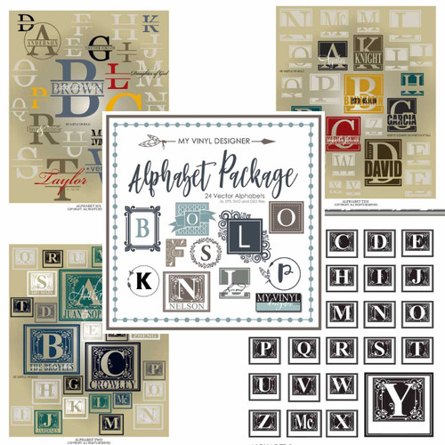 Alphabet Design SVG Letter Vector Art Package, Vector Vinyl Lettering for Vinyl Cutting