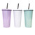 16oz Tapered Stainless Steel Rainbow Sparkle Straw Cup Sublimation Blank