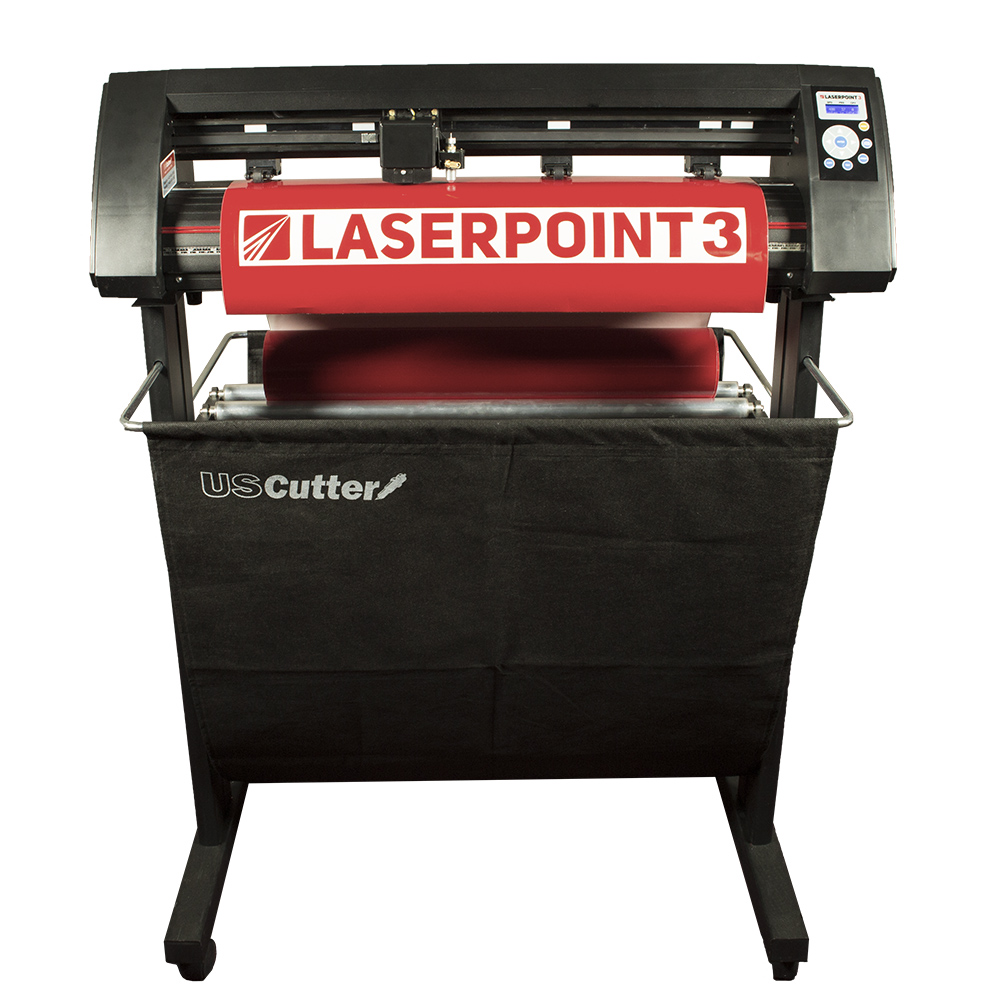 34 USCutter LaserPoint 3 (LP3) Vinyl Cutter w/Stand, Basket, Supplies,  Tools