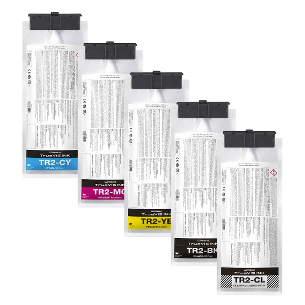 ローランド DC TrueVIS TR2インク 　洗浄液 Roland TrueVIS TR2 Ink Set for SG3 Printers CMYK & Cleaning Pouch