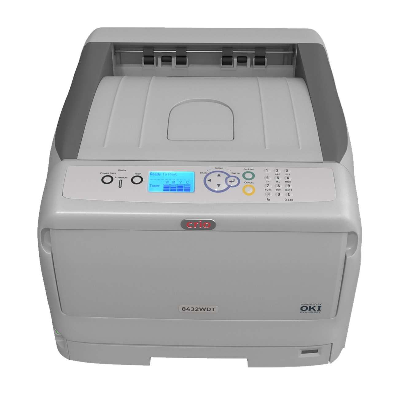 Crio 8432WDT White Toner Transfer Printer – CMYW Single-Pass