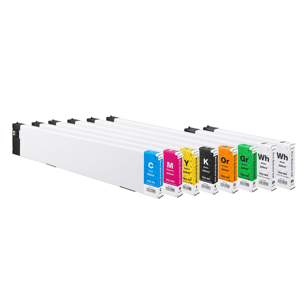 TR-LC Roland TrueVisインク Roland TrueVIS TR3 Ink Set for XG Series Printers CMYKOrGrWhWh