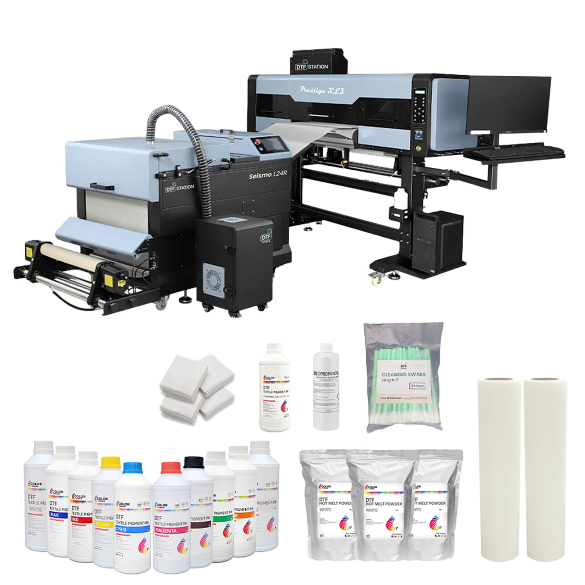 Prestige XL3 9-Color 24″ DTF Printer + Seismo L24R