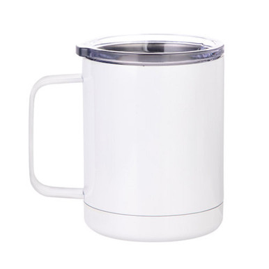 Stainless Steel Coffee Cup with Lid Dye Sublimation Blank - 10oz White