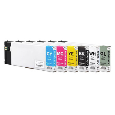 Roland EUV5 CMYKWh & Primer Ink Set for VersaSTUDIO BD-8 and BD-12