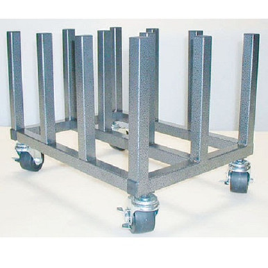 Rolling Floor Rack for Vinyl Roll Storage - Heavy Duty - 16 Spindles - 2''  Core