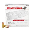 Winchester USA .45 ACP Ammo 230 Gr FMJ - 200 Rounds #USA45W - 020892221857