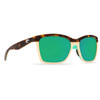 Costa Anaa Shiny Retro Tort w/ Green Mirror Polarized Plastic #ANA 105 OGMP - 097963547116