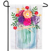 Evergreen Enterprises Linen Floral Mason Jar Decorative Garden Flag #14L8342 - 808412858833