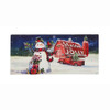 Evergreen Christmas Barn Snowman Sassafras Decorative Door Mat Insert #431587 - 808412934216