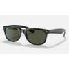 Ray-Ban New Wayfarer Classic Low Bridge Gloss Black w/Green G-15 #RB2132-901L - 805289052418