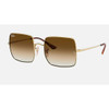 Ray-Ban Square 1971 Classic Polished Gold w/ Light Brown Gradient #RB1971-914751 - 8056597054010