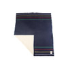 Woolly Dry Goods Woolly Stripe Sherpa-Backed Blanket - Navy/Multi - 731551995841