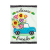 Evergreen Garden Flag Flower Truck Linen #14L11780 - 801946256823