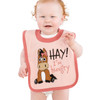 Lazy One Hay I'm Hungry Pink Infant Horse Bib #IB615A - 841654198497